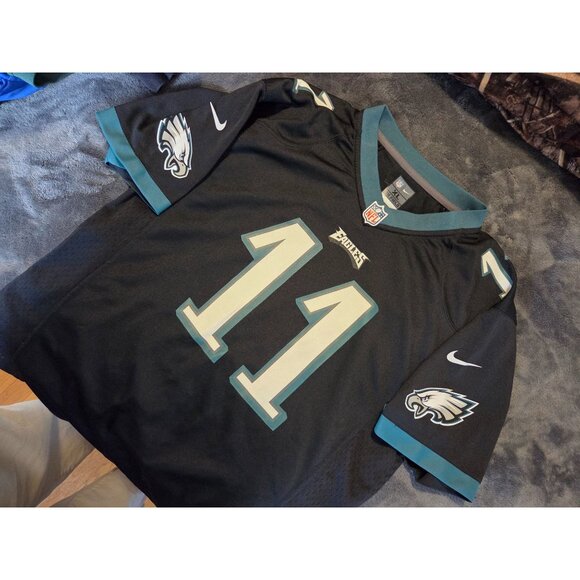 Nike NFL Eagles Carson Wentz #11 Jersey XL Black Teal Authentic On Field Mens Ap - Picture 4 of 5